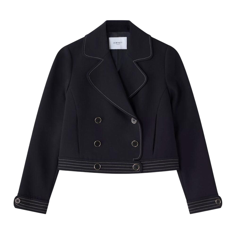 L.K. Bennett Eugine Navy Cropped Jacket